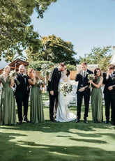 Debby | Elegant Infinity Dark Olive Green Chiffon Maxi Bridesmaid Dress with Multiway Convertible - Price #price_variant_lowest# - Olive Green - PromDressClub